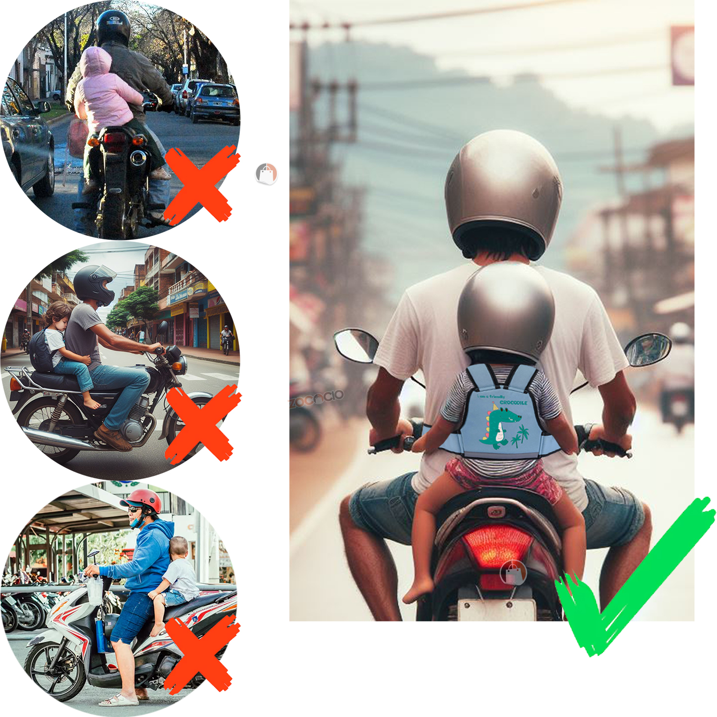 Vista 9 de Arnés Cinturón Infantil De Seguridad